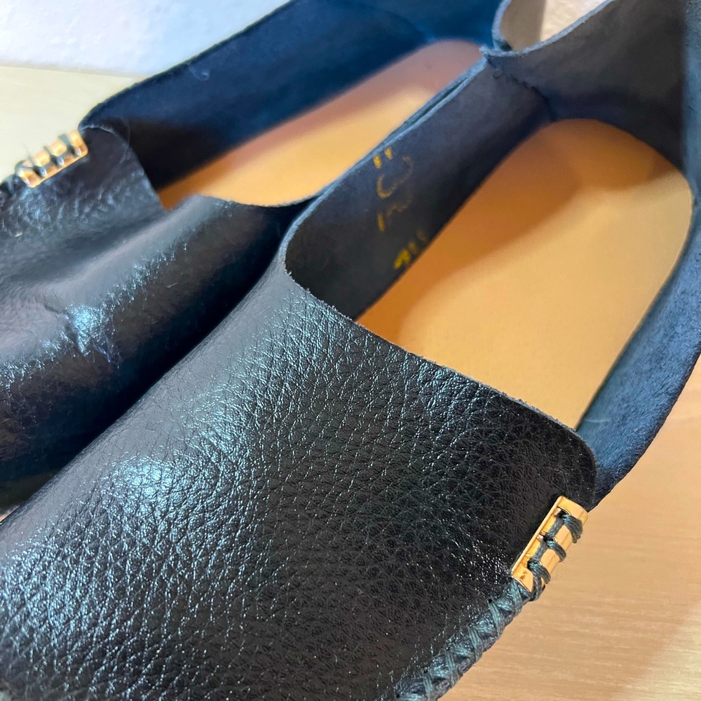 Amazon - Black Leather Flats, Size 7